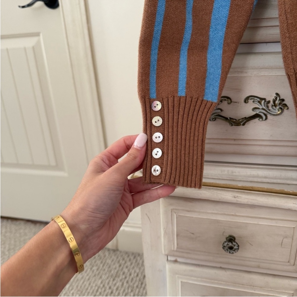 Psychedelic Brown Turtleneck Sweater Small - Picture 3 of 6